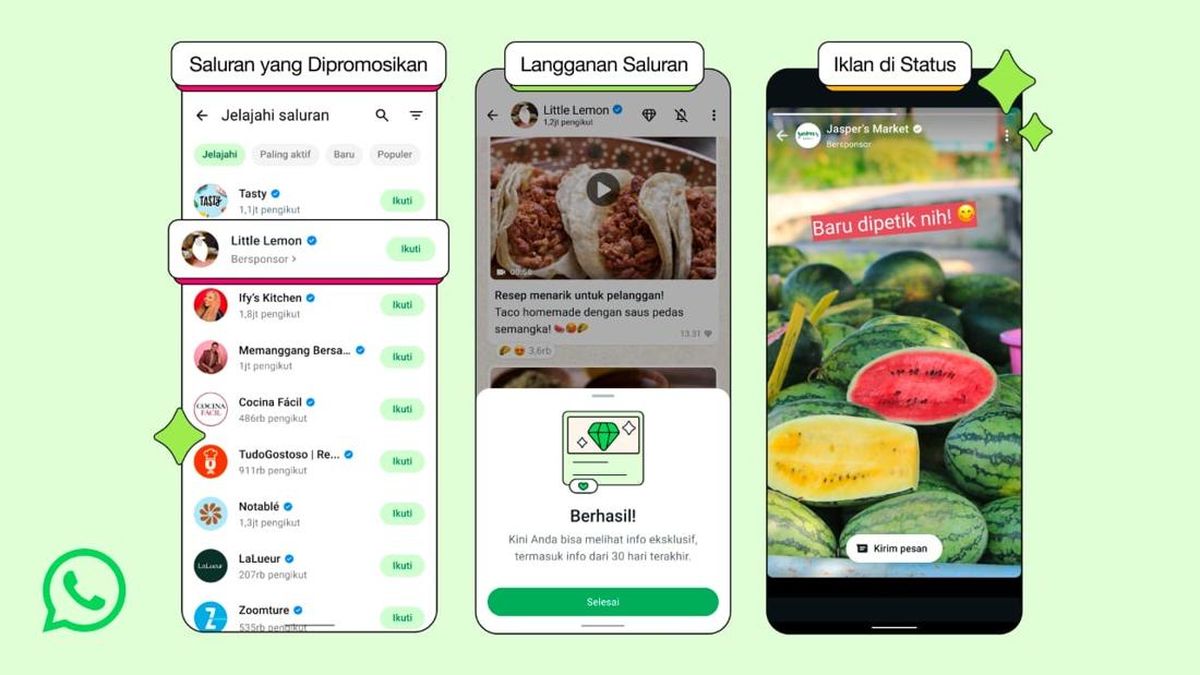 WhatsApp tampilkan iklan di Status